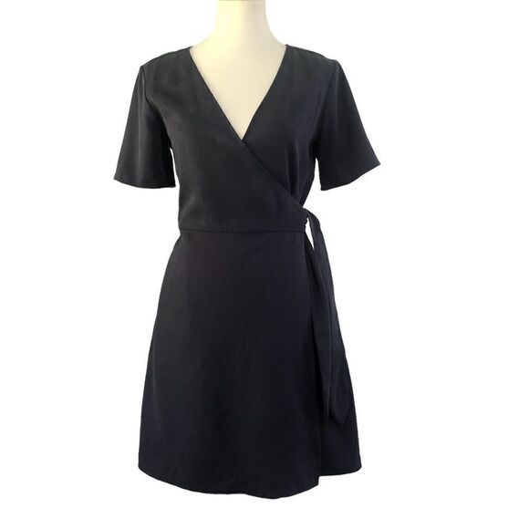 Vetta “The Short Wrap Dress” Tencel Black Size XS. NWT - Picture 4 of 12
